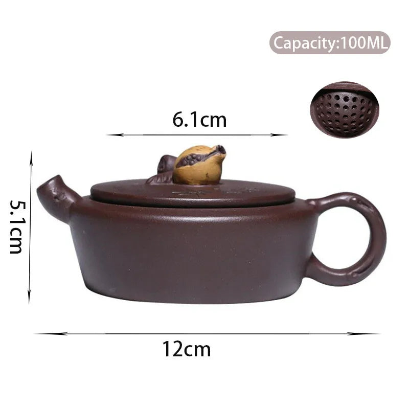 100ml Chinese Yixing Small Capacity Purple Clay Teapots Handmade Bionic Pomegranate Tea Pot Kettle High-end Zisha Tea Set Gifts