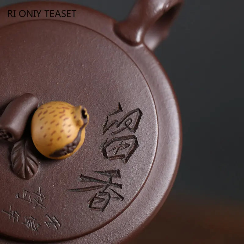 100ml Chinese Yixing Small Capacity Purple Clay Teapots Handmade Bionic Pomegranate Tea Pot Kettle High-end Zisha Tea Set Gifts