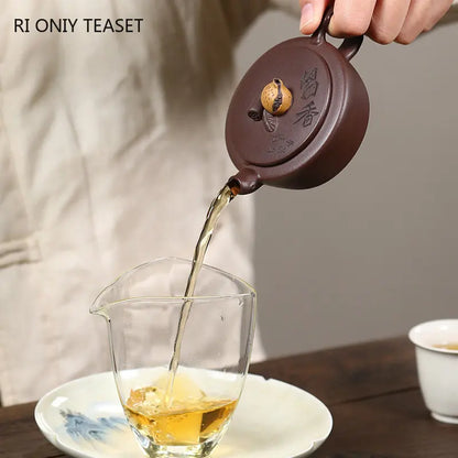 100ml Chinese Yixing Small Capacity Purple Clay Teapots Handmade Bionic Pomegranate Tea Pot Kettle High-end Zisha Tea Set Gifts