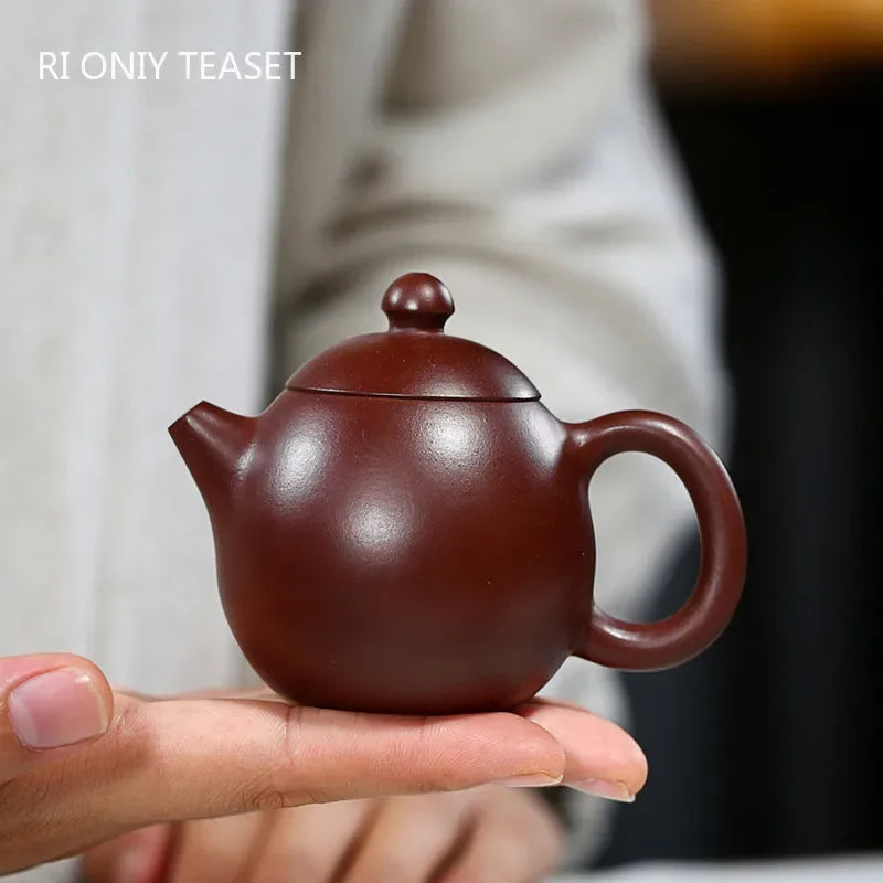 100ml Chinese Yixing Small Capacity Purple Clay Teapots Raw Ore Zhu Mud Dragon Egg Tea Pot Beauty Kettle Home Zisha Tea Set