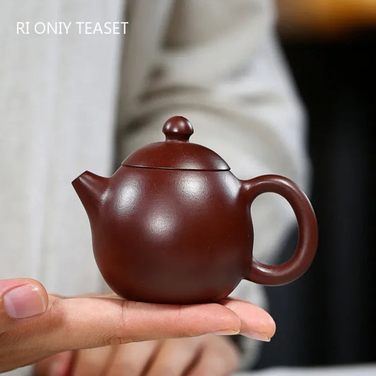 100ml Chinese Yixing Small Capacity Purple Clay Teapots Raw Ore Zhu Mud Dragon Egg Tea Pot Beauty Kettle Home Zisha Tea Set