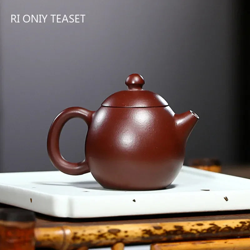 100ml Chinese Yixing Small Capacity Purple Clay Teapots Raw Ore Zhu Mud Dragon Egg Tea Pot Beauty Kettle Home Zisha Tea Set