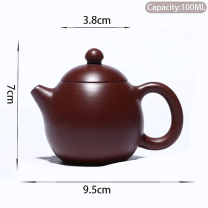 100ml Chinese Yixing Small Capacity Purple Clay Teapots Raw Ore Zhu Mud Dragon Egg Tea Pot Beauty Kettle Home Zisha Tea Set