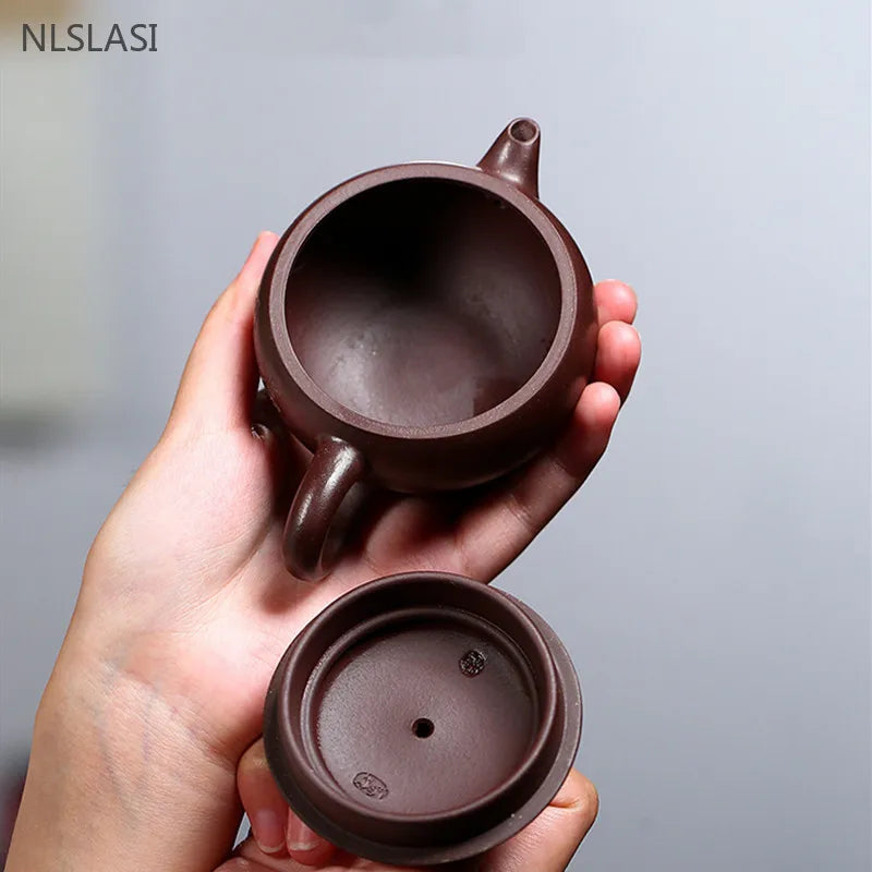 100ml Classic Yixing Purple Clay Tea Pot Hand Carving Filter Tea Kettle Chinese Zisha Teaware Accessories Custom Beauty Tea Set