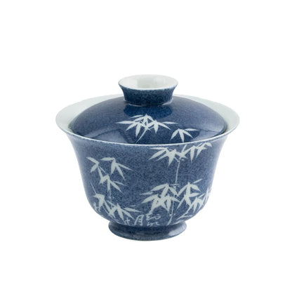 100ml Hand Painted Bamboo Gaiwan Small Porcelain Chinese Jingdezhen Tureen Teaware Set Tea Bowl Kung Fu Tea Chawan Tea Cups Lily