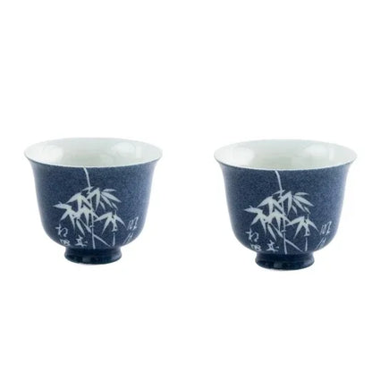 100ml Hand Painted Bamboo Gaiwan Small Porcelain Chinese Jingdezhen Tureen Teaware Set Tea Bowl Kung Fu Tea Chawan Tea Cups Lily
