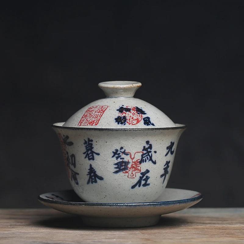 100ml Small Gaiwan For Tea Pottery Tureen With Lid Teaware Travel Kung Fu Tea Set Chinese Cup Bowls Chawan