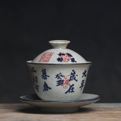 100ml Small Gaiwan For Tea Pottery Tureen With Lid Teaware Travel Kung Fu Tea Set Chinese Cup Bowls Chawan