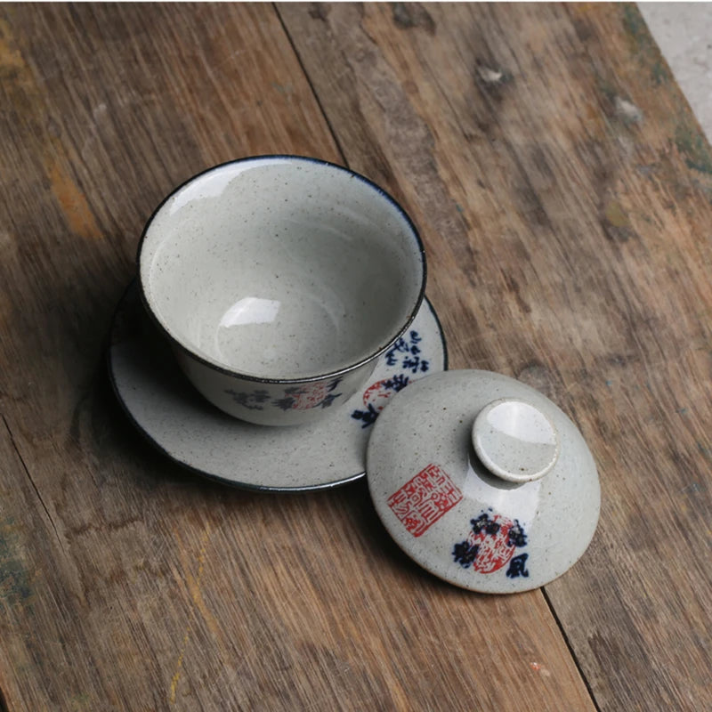 100ml Small Gaiwan For Tea Pottery Tureen With Lid Teaware Travel Kung Fu Tea Set Chinese Cup Bowls Chawan