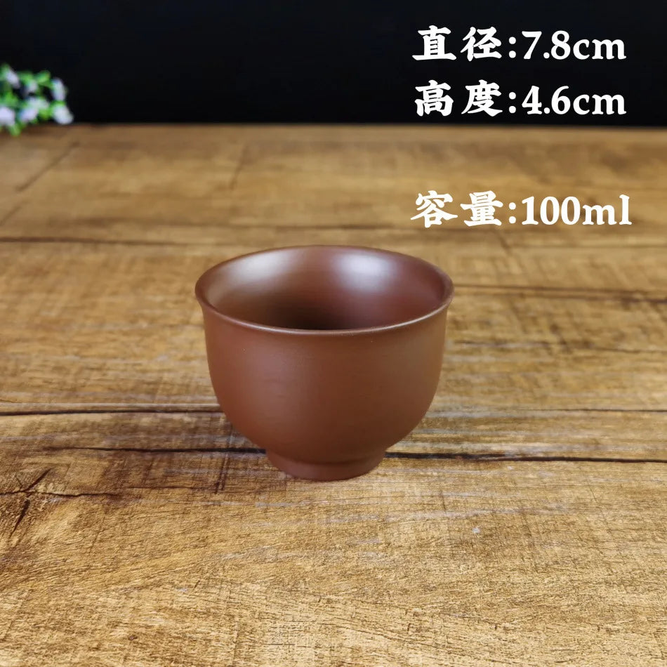 100ml Vintage Purple Clay Tea Cup Chinese Traditional Arhat Zisha Tea Set Accessories Ceramic Master Cup Travel Tea Bowl Teaware