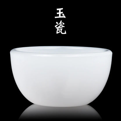 100ml White Jade Porcelain Tea Bowl Large Capacity Glass Glazed Stone Master Tea Cup Personal Chinese Kungfu Tea Set Easy To Use