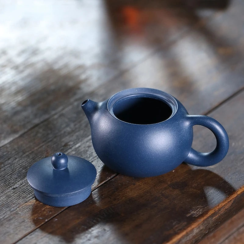 100ml Yixing Handmade Purple Clay Teapots Blue Ball Shaped Infuser Xishi Tea Pot Beauty Kettle Customized Zisha Tea Set