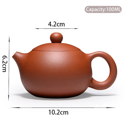 100ml Yixing Purple Clay Teapot Famous Handmade Small Capacity Xishi Tea Pot Ball Hole Filter Kettle Chinese Zisha Tea Set Gifts