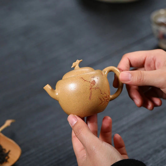 100ml Yixing Small Capacity Purple Clay Teapots Handmade Tea Pot Raw Ore Section Mud Kettle Chinese High-end Zisha Tea Set