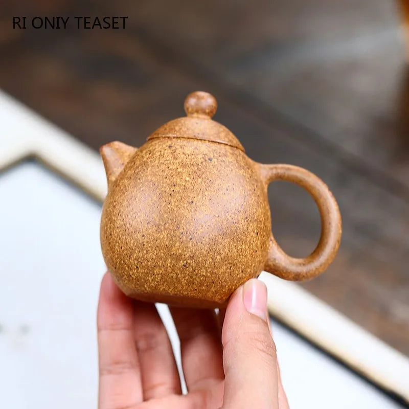 100ml Yixing Small Capacity Purple Clay Teapots Raw Ore Section Mud Kettle Handmade Dragon Egg Tea Pot Chinese Zisha Tea Set