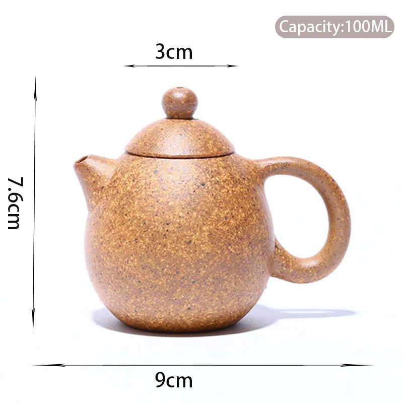 100ml Yixing Small Capacity Purple Clay Teapots Raw Ore Section Mud Kettle Handmade Dragon Egg Tea Pot Chinese Zisha Tea Set