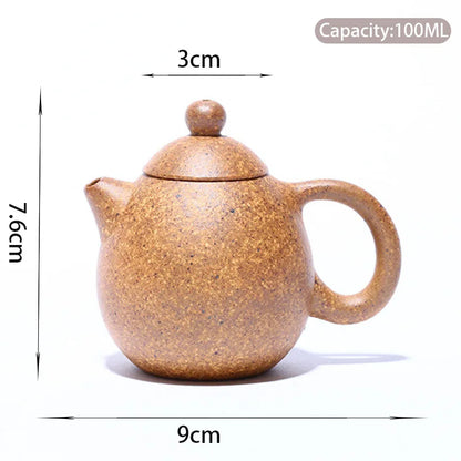 100ml Yixing Small Capacity Purple Clay Teapots Raw Ore Section Mud Kettle Handmade Dragon Egg Tea Pot Chinese Zisha Tea Set