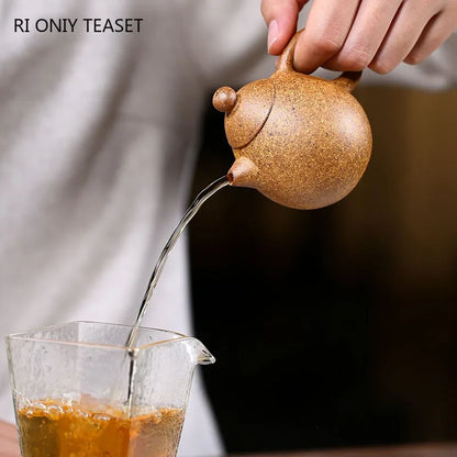 100ml Yixing Small Capacity Purple Clay Teapots Raw Ore Section Mud Kettle Handmade Dragon Egg Tea Pot Chinese Zisha Tea Set