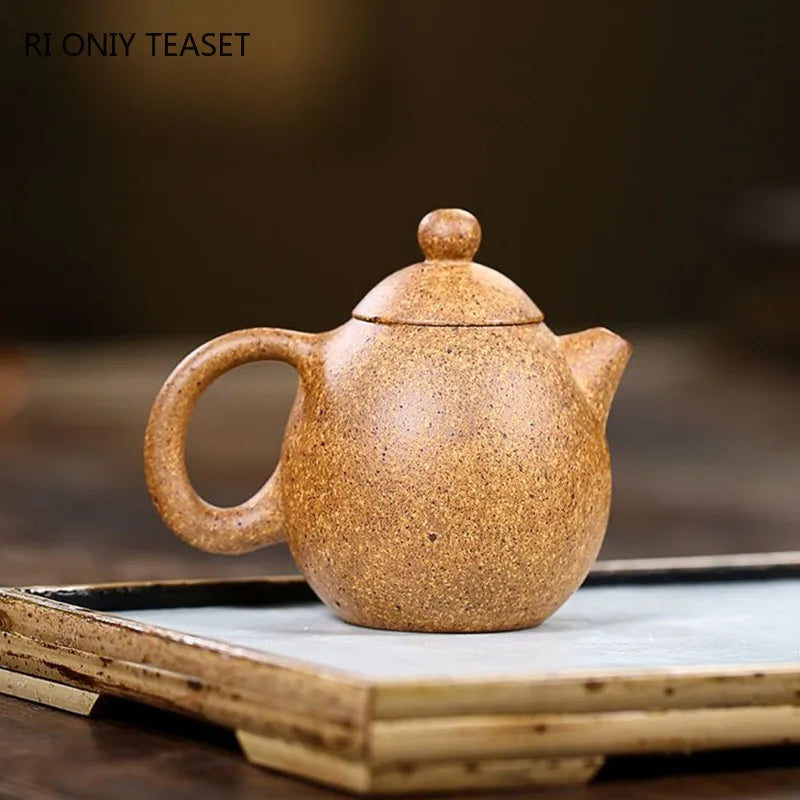 100ml Yixing Small Capacity Purple Clay Teapots Raw Ore Section Mud Kettle Handmade Dragon Egg Tea Pot Chinese Zisha Tea Set