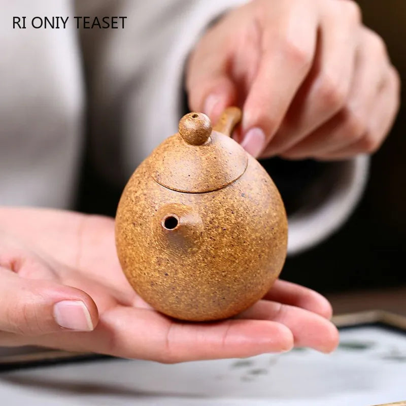 100ml Yixing Small Capacity Purple Clay Teapots Raw Ore Section Mud Kettle Handmade Dragon Egg Tea Pot Chinese Zisha Tea Set