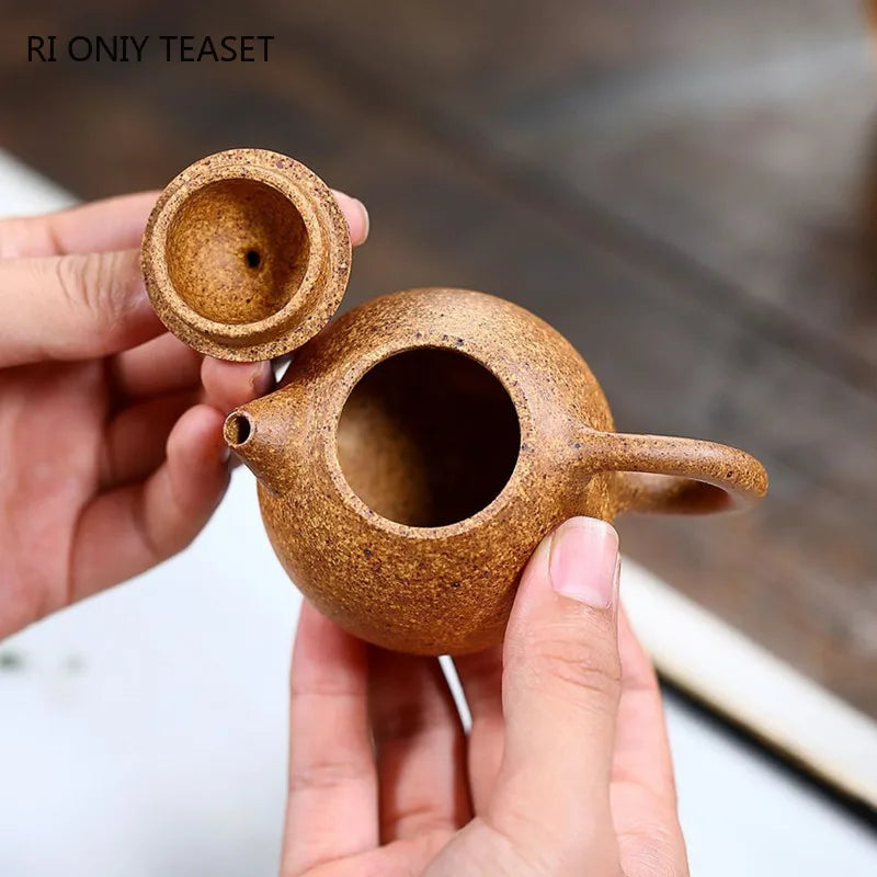 100ml Yixing Small Capacity Purple Clay Teapots Raw Ore Section Mud Kettle Handmade Dragon Egg Tea Pot Chinese Zisha Tea Set