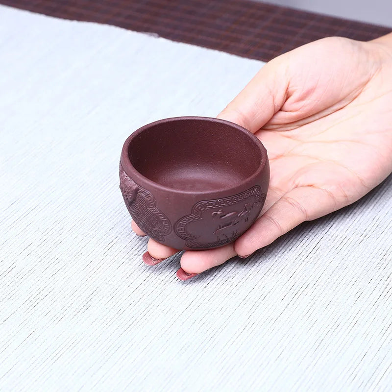 100ml Yixing Zisha Cup Handmade Master Cup Chinese Water Chestnut Cup Teacup Tea Cup Kung Fu Tea Cup Purple Clay Teapot Teaware