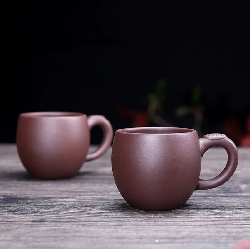 100ml master cup real yixing zisha tea cup with handle marked cups for tea original ore purple grit kungfu tea cups on sales new