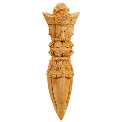 10CM Boxwood Gada Mallet Blunt Subcontinent Hand Carve Collection Gada-yuddha Art Mace Pendant Buddha Statue Home Decor