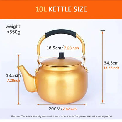 10L High Capacity Yellow Aluminum Boil Water Kettle Korean Style Rice Jug For Home Thick Aluminum Boiling Water Pot