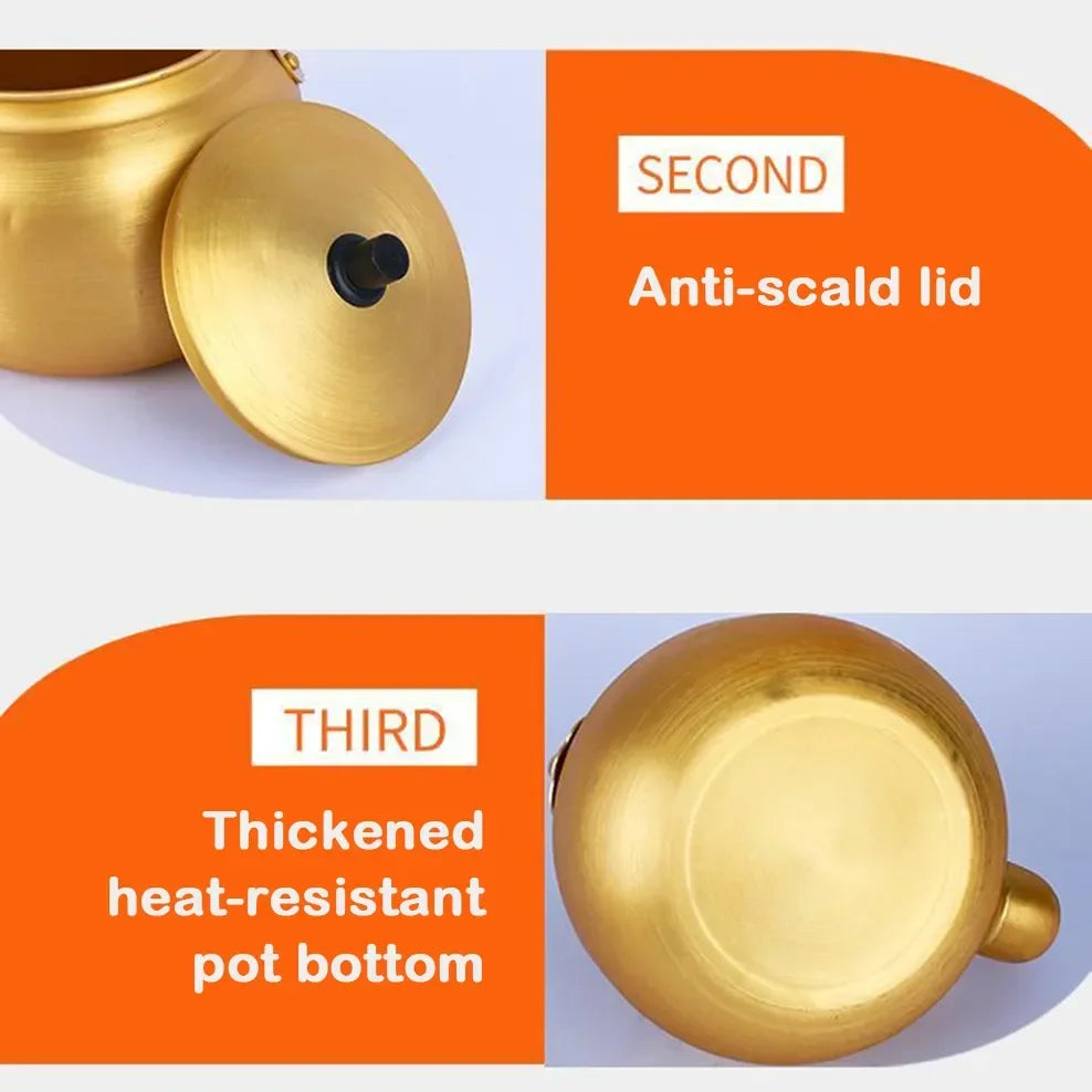 10L High Capacity Yellow Aluminum Boil Water Kettle Korean Style Rice Jug For Home Thick Aluminum Boiling Water Pot