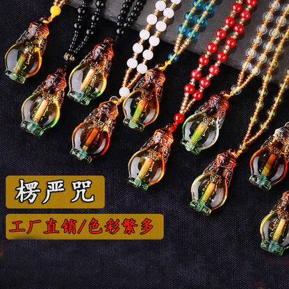 10P Buddhist supply Greco-Buddhist pocket travel Exorcise evil spirit Almighty talisman Shurangama Mantra PING AN Pendant Amulet