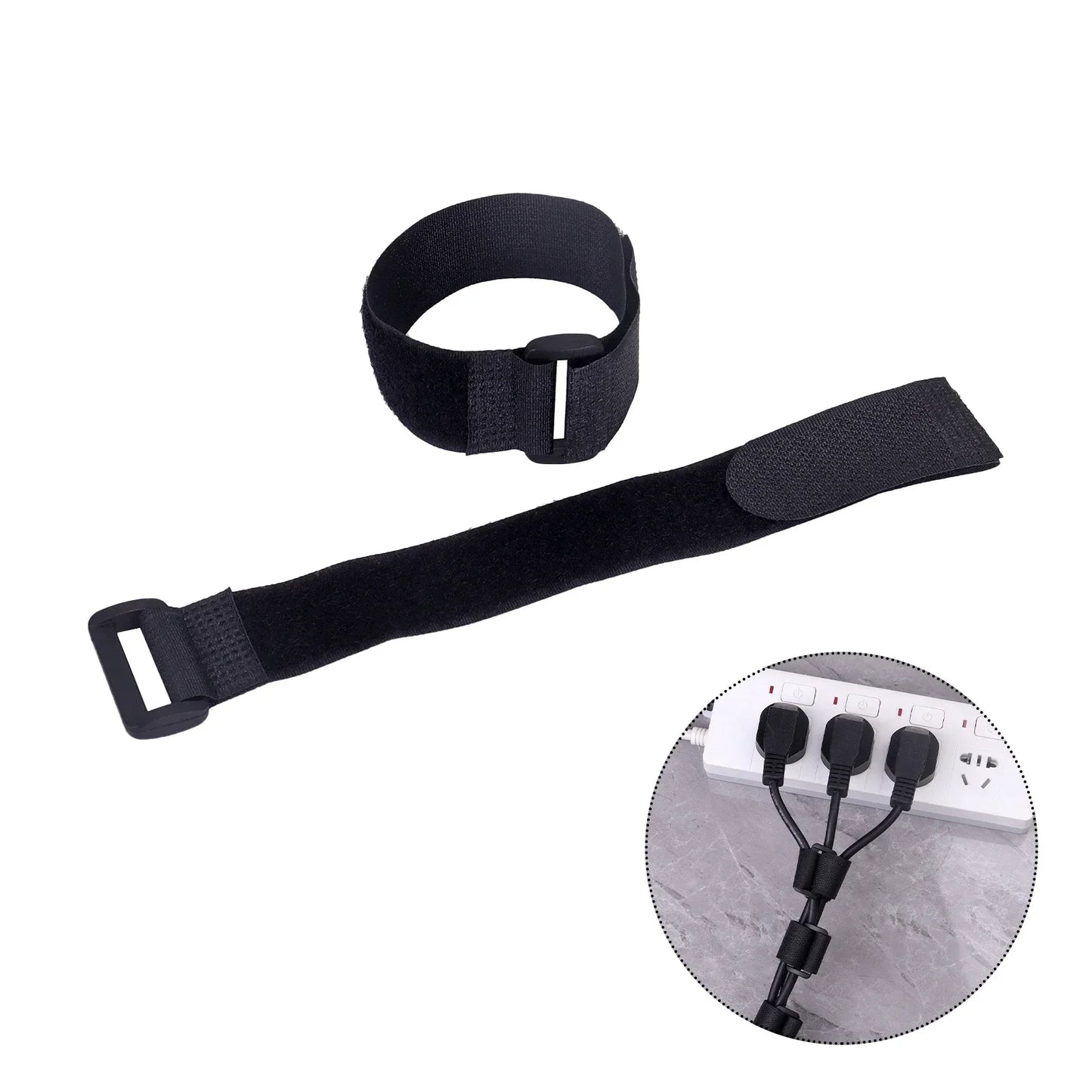 10PCS 10-50cm Colorful Nylon Reverse Buckle Strap Cable Ties Fastener Tape Self-Adhesive Loop Tape Strap Sticky Line Finishing