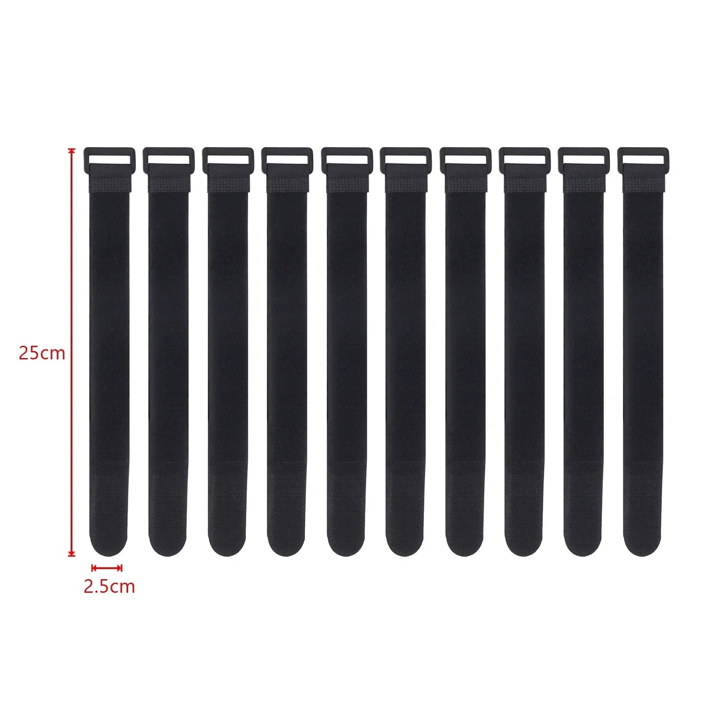 10PCS 10-50cm Colorful Nylon Reverse Buckle Strap Cable Ties Fastener Tape Self-Adhesive Loop Tape Strap Sticky Line Finishing
