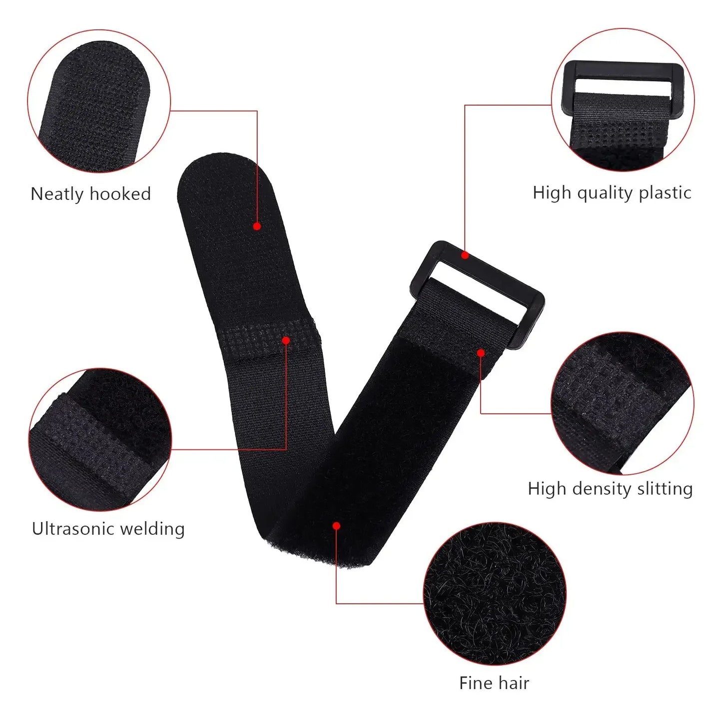 10PCS 10-50cm Colorful Nylon Reverse Buckle Strap Cable Ties Fastener Tape Self-Adhesive Loop Tape Strap Sticky Line Finishing