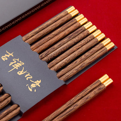 10Pairs Chinese Natural Wooden Chopsticks Non-Slip  Healthy Sushi Sticks Japanese Wand Tableware Chopsticks
