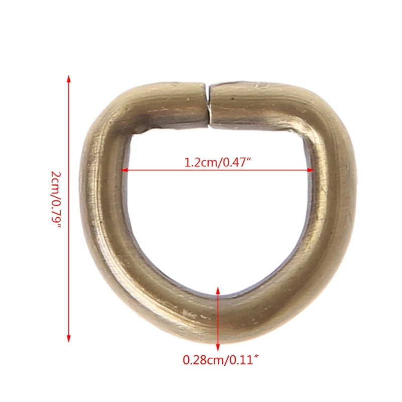 10Pcs Metal D Ring Buckle Handbag Leather Bag Purse Strap Belt Web Clasp 12mm