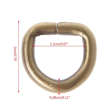 10Pcs Metal D Ring Buckle Handbag Leather Bag Purse Strap Belt Web Clasp 12mm