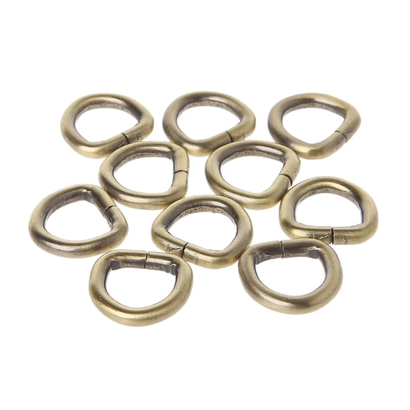 10Pcs Metal D Ring Buckle Handbag Leather Bag Purse Strap Belt Web Clasp 12mm