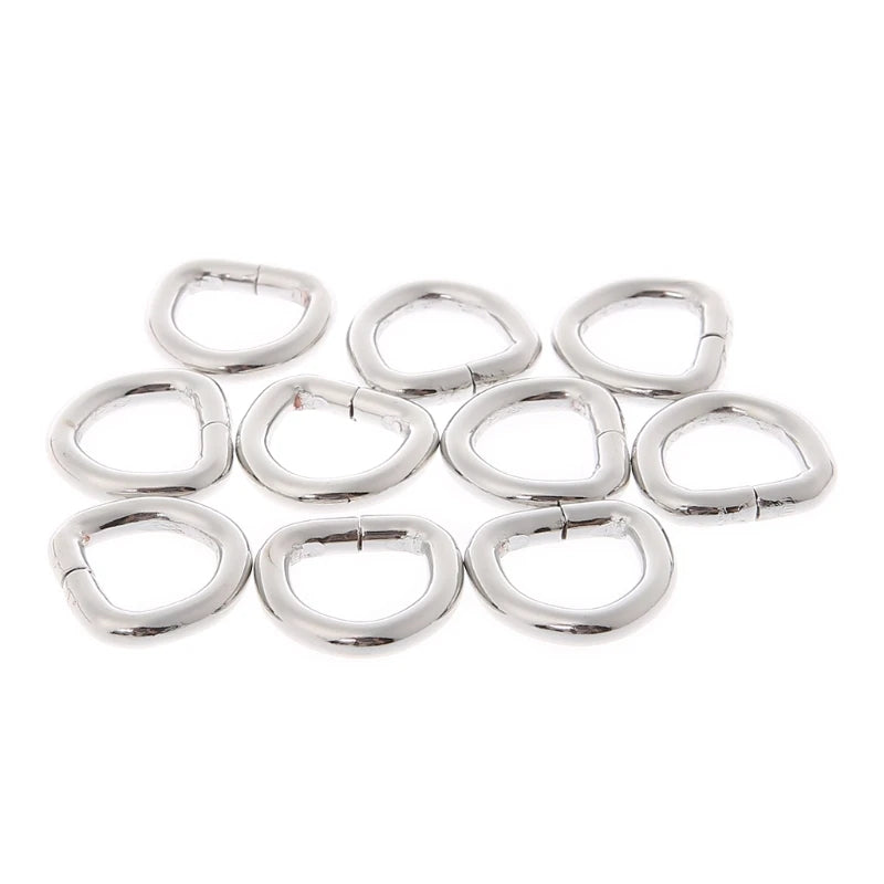 10Pcs Metal D Ring Buckle Handbag Leather Bag Purse Strap Belt Web Clasp 12mm