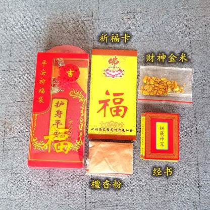 10Pcs Taoism Buddhism Geomantic omen master Exorcism Health Bring good luck money Amulet bag protective talisman Safety Pendant