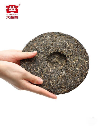 357g,大益 Raw Pu'er Tee Puer Tea TAETEA,Yunnan Menghai  Dayi pu zhi wei Puerh cake