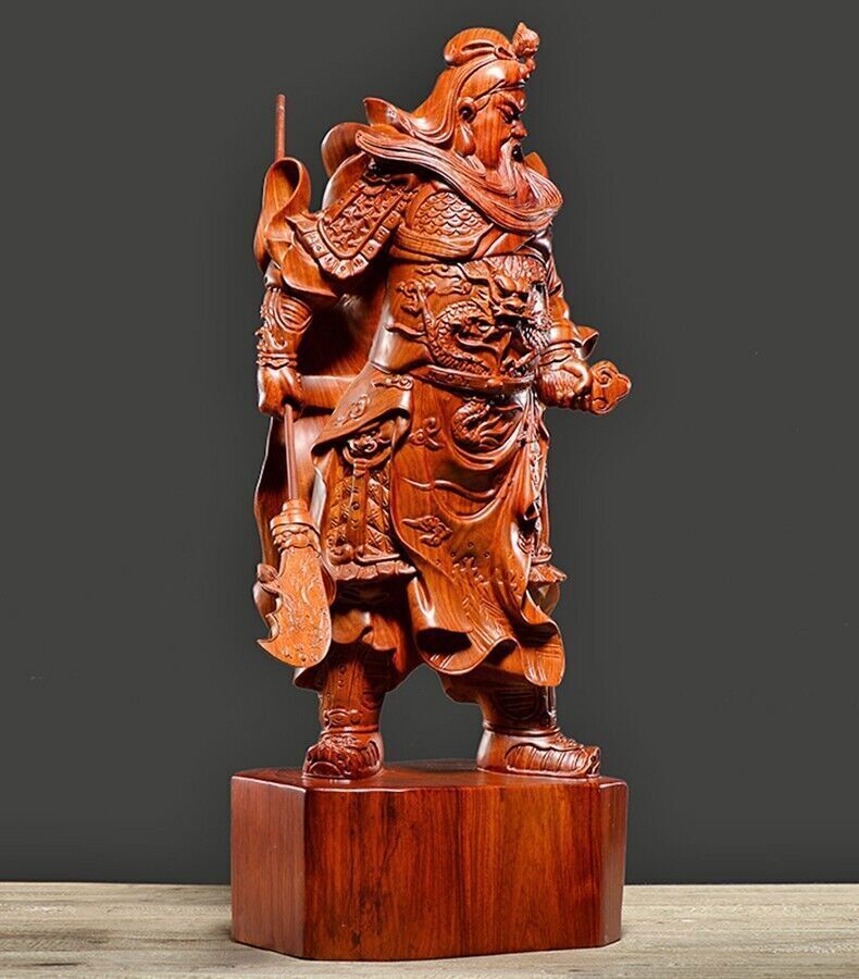 68cm, China FENGSHUI Guan Yu GuanGong Warrior God Wealth Carving rosewood Statue