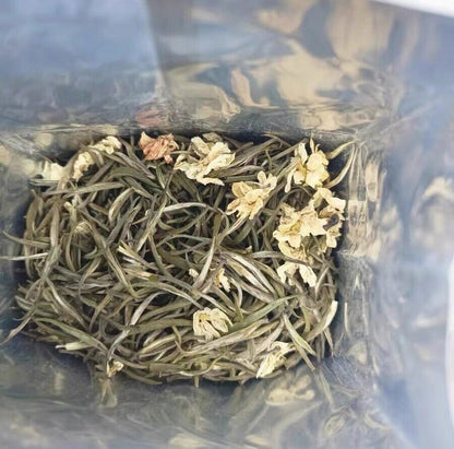 Jasmine Silver Needle Loose Leaf GREEN Tea,MO LI BAI HAO YIN ZHEN cha,JASMIN tee