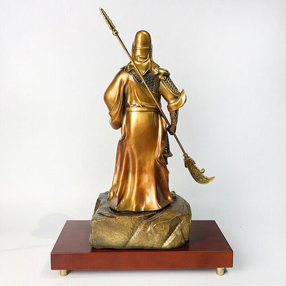 34cm,BRASS copper GuanGong Guan Yu Gong,Soldier Buddha Warrior God wealth Statue