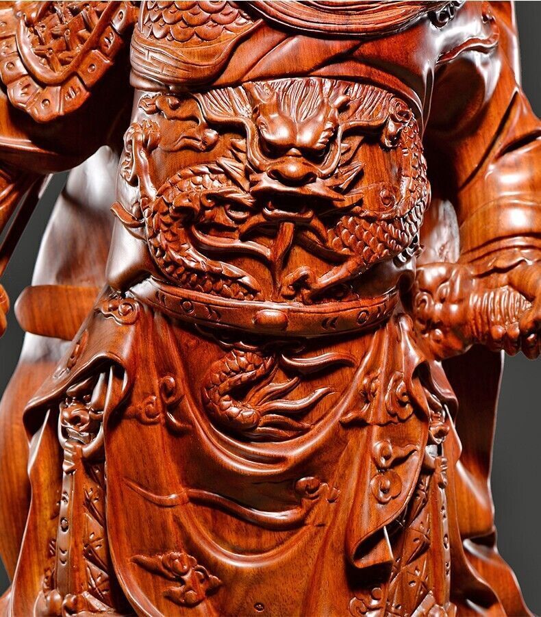 68cm, China FENGSHUI Guan Yu GuanGong Warrior God Wealth Carving rosewood Statue