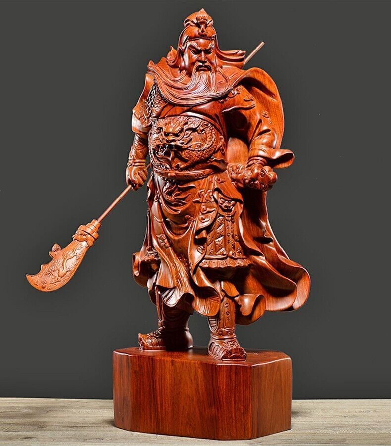 68cm, China FENGSHUI Guan Yu GuanGong Warrior God Wealth Carving rosewood Statue