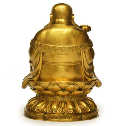 37cm,Buddhist Chinese Laughing Fat Buddha Maitreya,BRASS Statue,Bronze craft fo