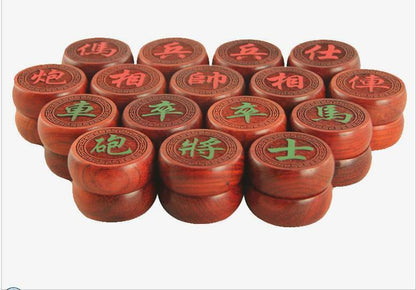 Traditional Wooden Chinese Chess 32 pieces Checker Game xiangqi Redwood crafts