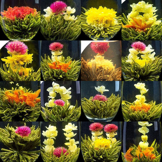 32 Pcs kinds Handmade Blooming Flower Tea Balls,GREEN JASMINE white Stück tee