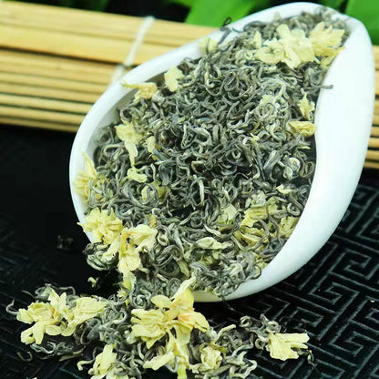 Bi Tan Piao Xue green Jasmine flower tea,Snowflakes,China Jasmintee grüner Tee